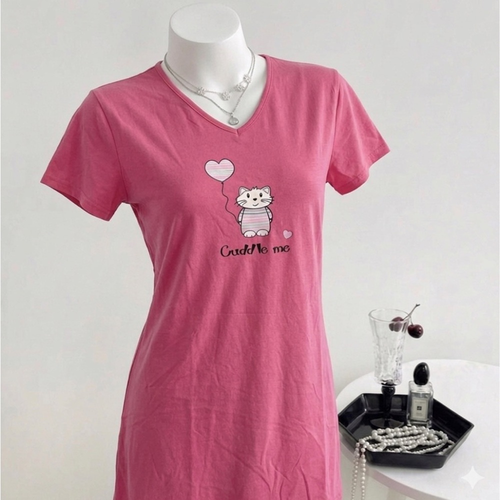 Pink 'Cuddle Me' Short Sleeve Nightshirt